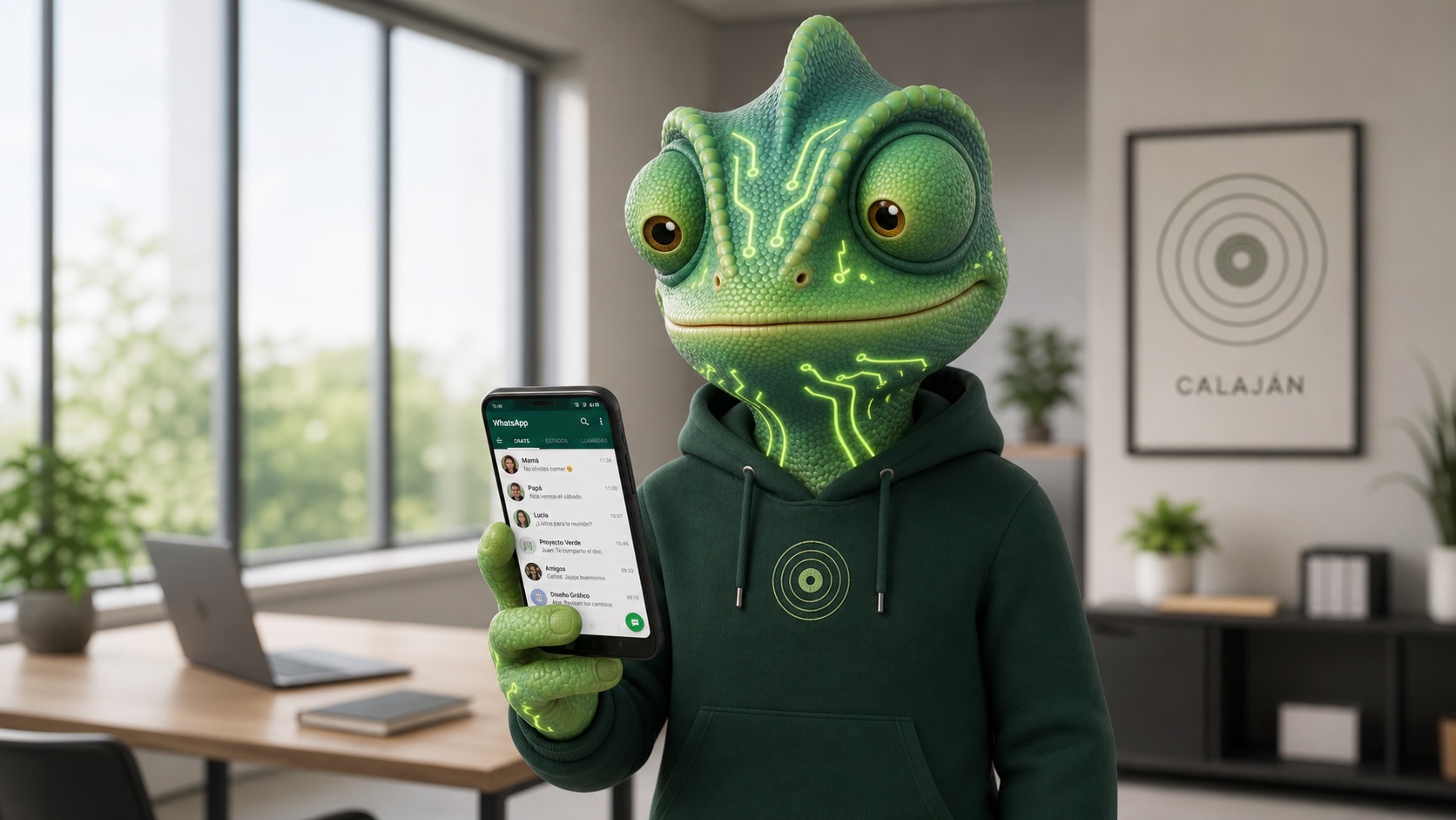 Calaján comparando dos chats de WhatsApp con agentes de IA